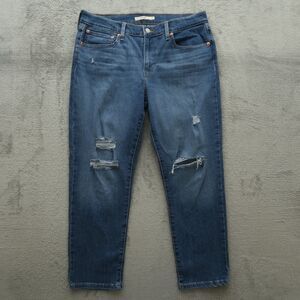 Levi's Jeans Women's Size 31 Blue Mid-Rise Boyfriend Denim 27" Inseam Distressed